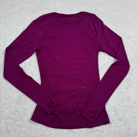 Athleta Top Women's XS Pacifica Wrap Long Sleeve 1/2 Zip‎ Crew Neck Purple Run - Picture 2 of 7